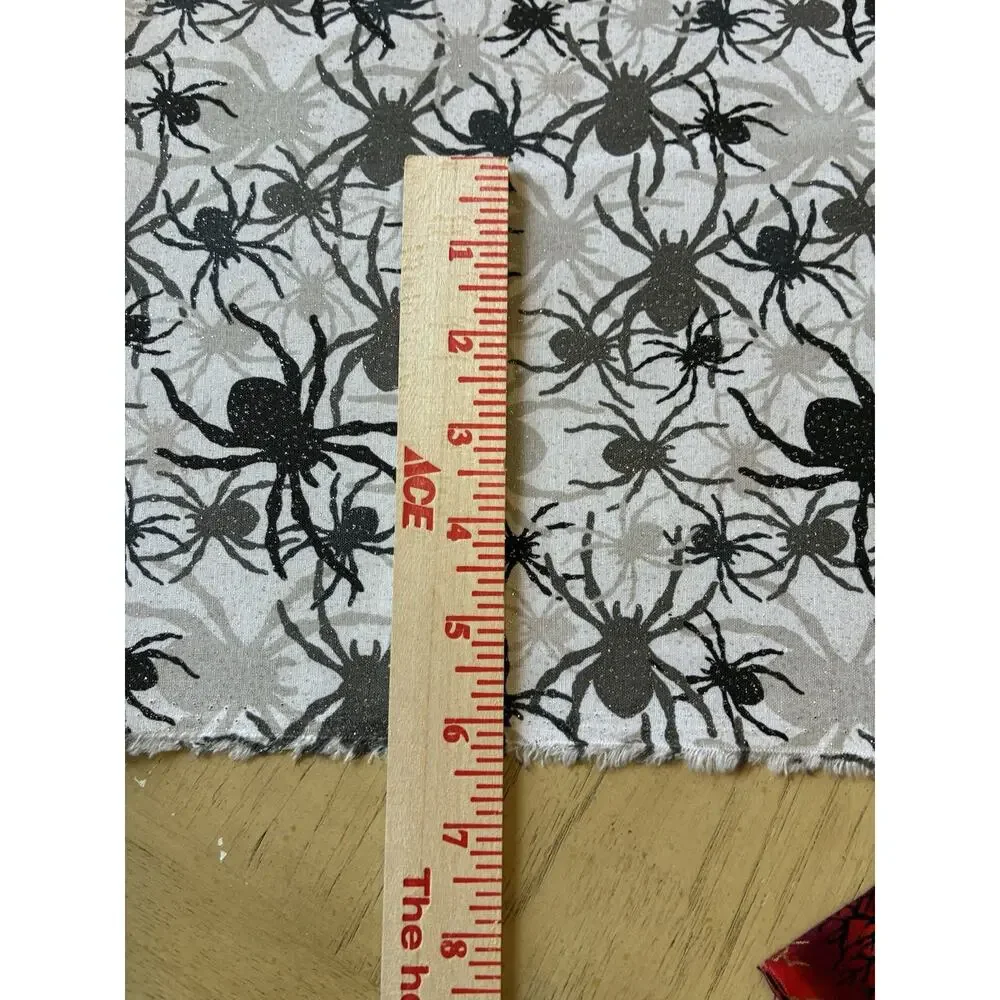 Lot 12 Halloween Cotton Fabric Destash Prints Cats Bats Ghosts Snoopy 42”x10”